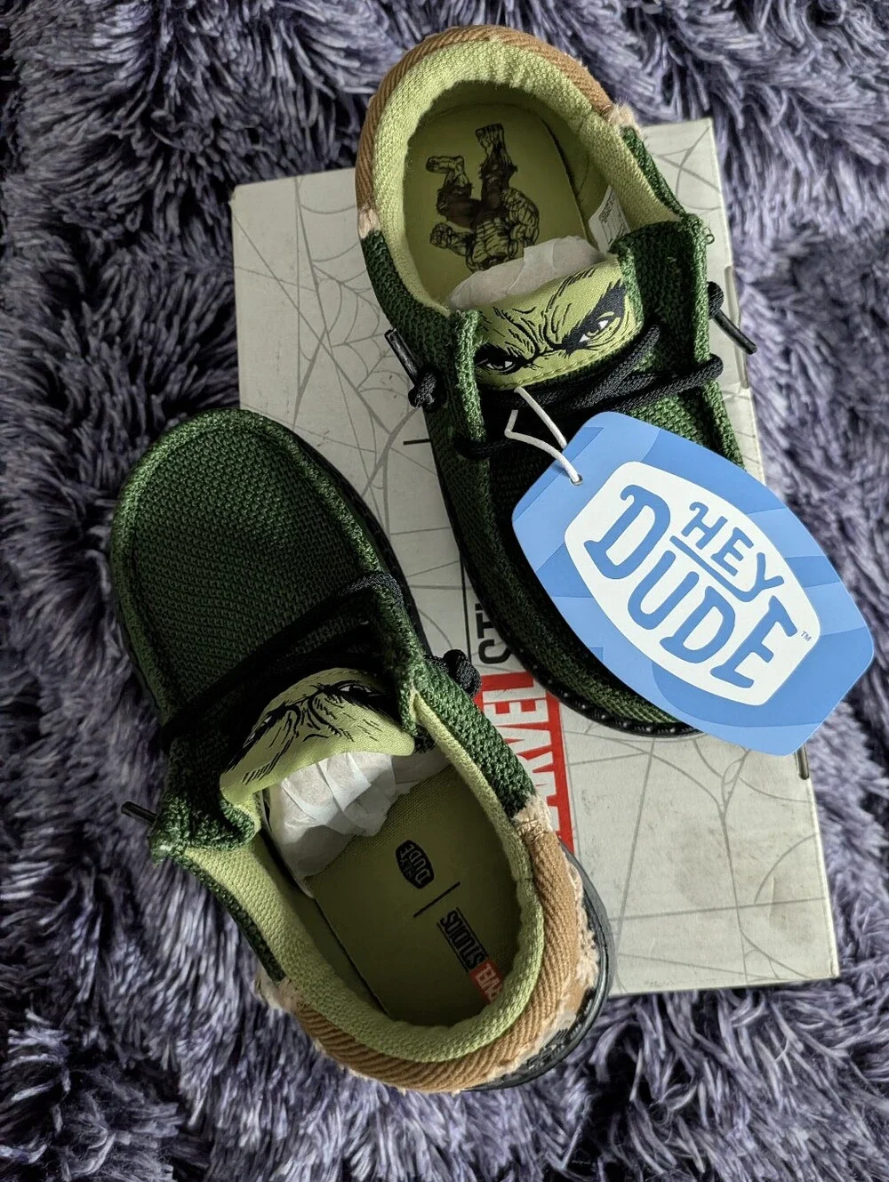 Marvel Wally Funky Hulk Green and Brown Shoes